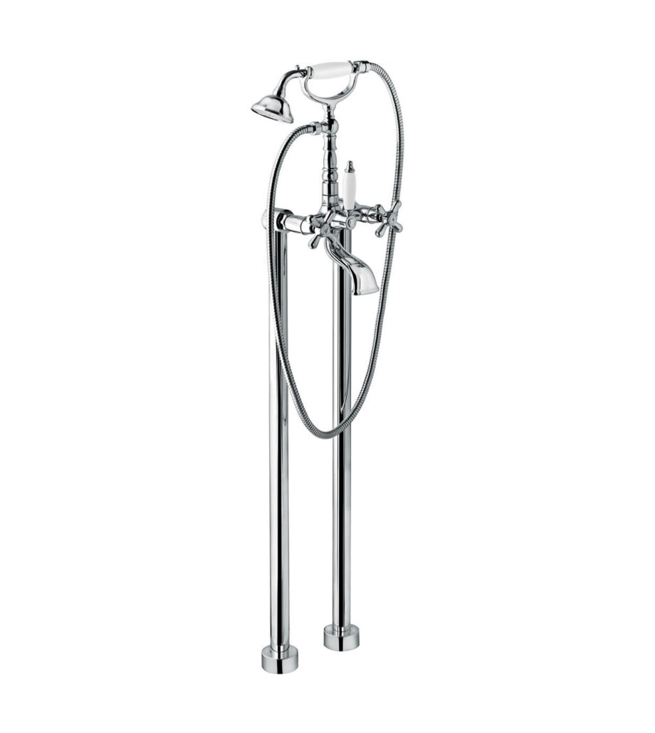Bath mixer on floor columns Emmevi Decò Old 1261128 with hand shower, chrome Bath mixer on floor columns Emmevi Decò Old 1261128 with hand shower