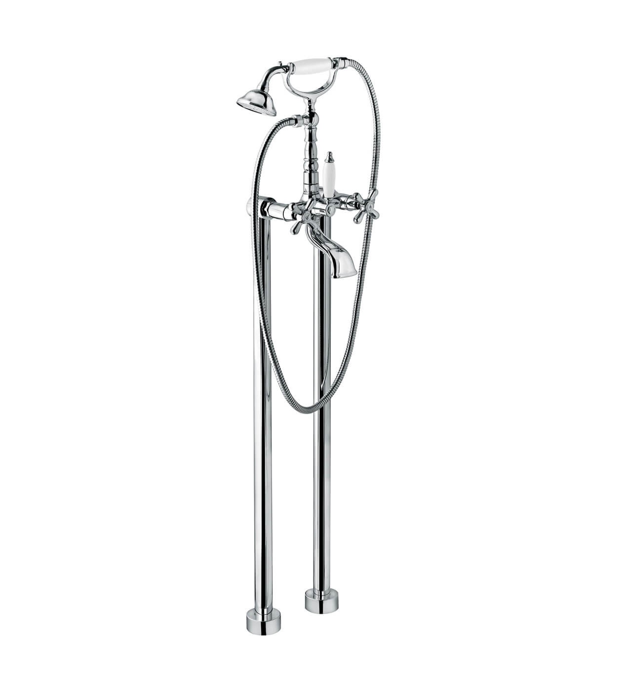 Bath mixer on floor columns Emmevi Decò Old 1261128 with hand shower
