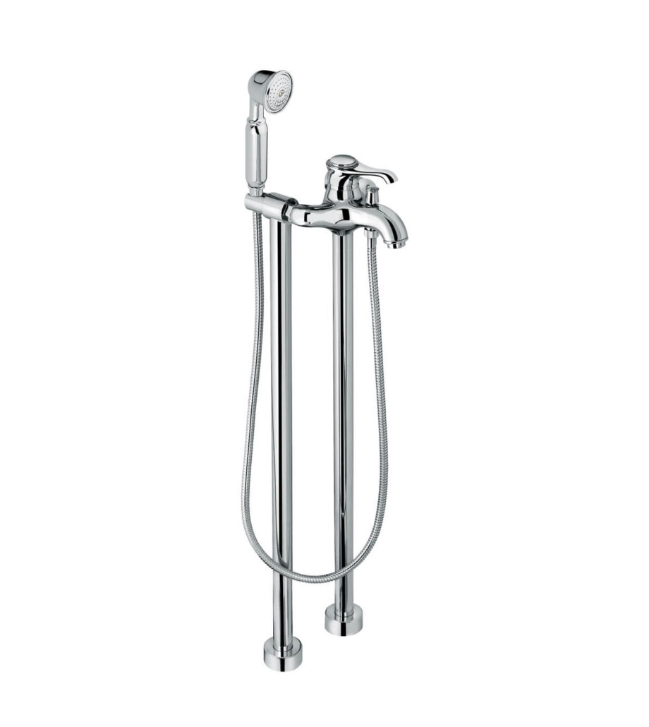 Bath mixer on floor columns Emmevi Tiffany 600128 with hand shower, chrome Bath mixer on floor columns Emmevi Tiffany 600128 with hand shower