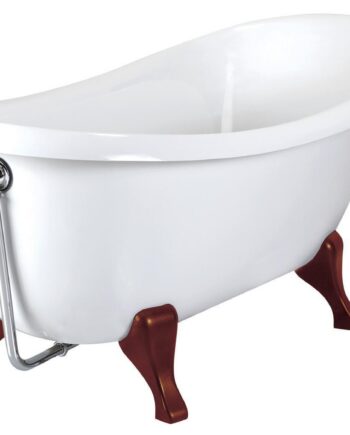 Bathtub PAA VICTORIA in matt Silkstone with wooden legs
