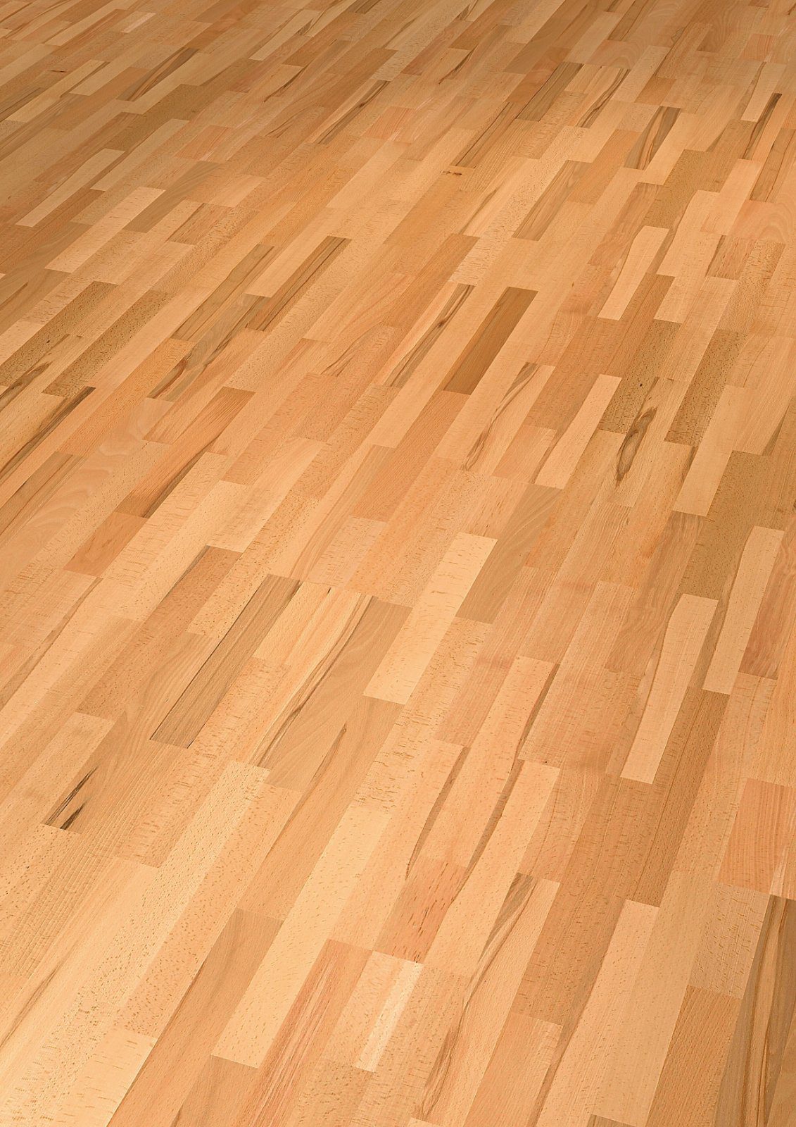 Beech parquet Thede & Witte Euro 3-strip, country, matt lacquered, 3-strip, 2200 x 204 x 14 mm