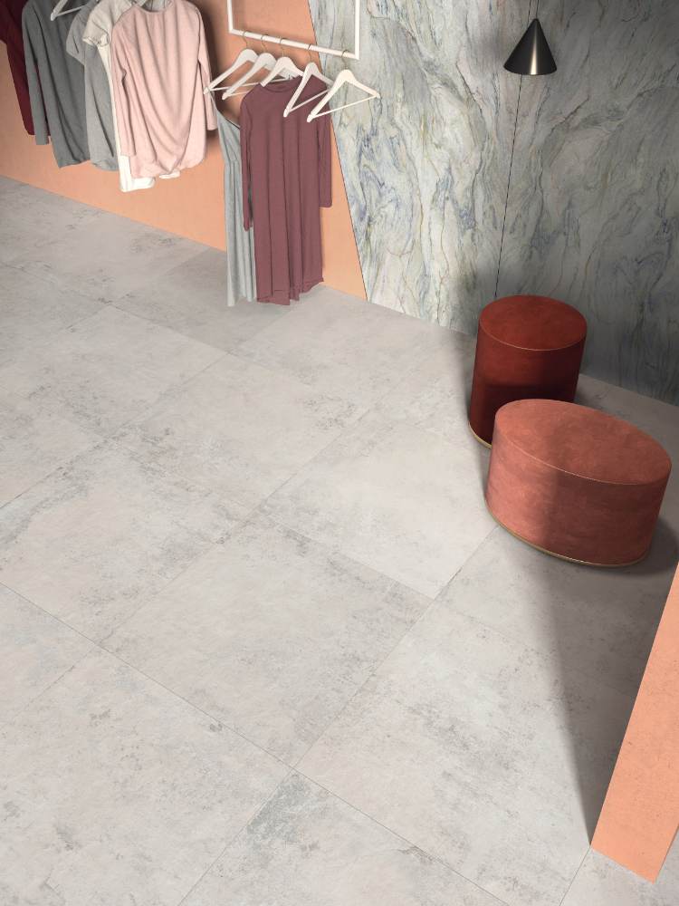 Concrete effect porcelain tile ABK Ghost Ivory, 60x60 cm, 8.5 mm, natural matt, slip-resistant R10 – 3