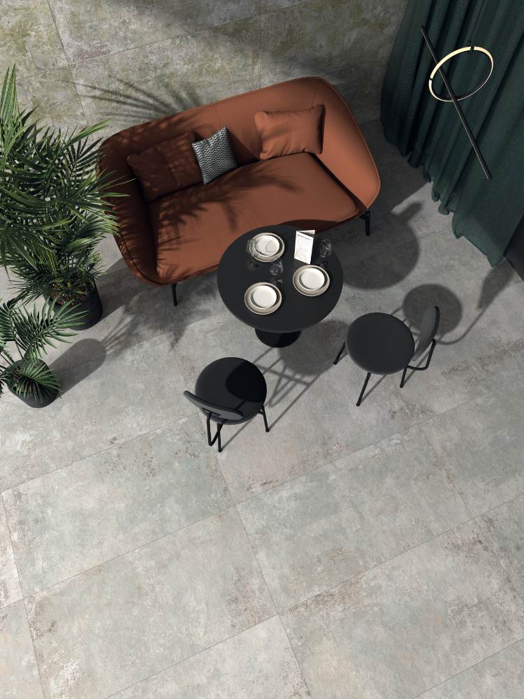 Concrete effect porcelain tile ABK Ghost Sage, 60x60 cm, 8.5 mm, natural matt, slip-resistant R10 – 3