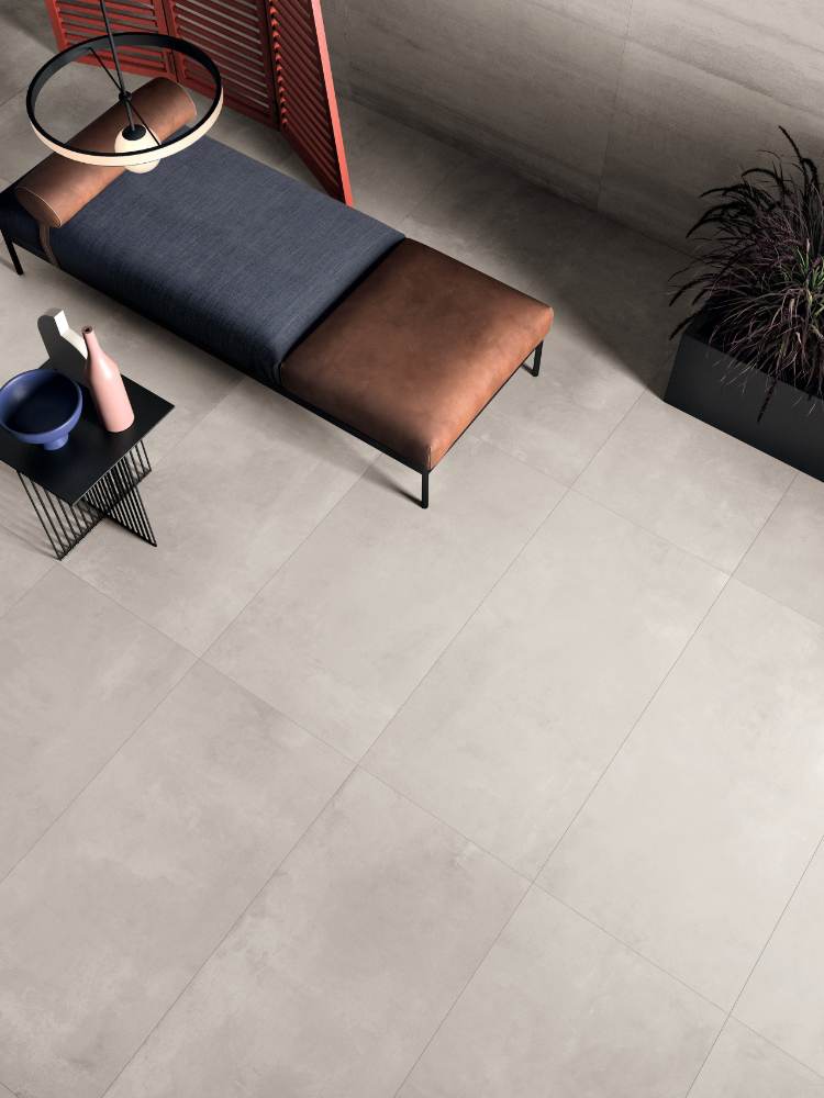 Concrete effect porcelain floor tile ABK LAB325 Base Pearl, 80x80 cm, 8.5 mm, natural matt, slip-resistant R10 – 3