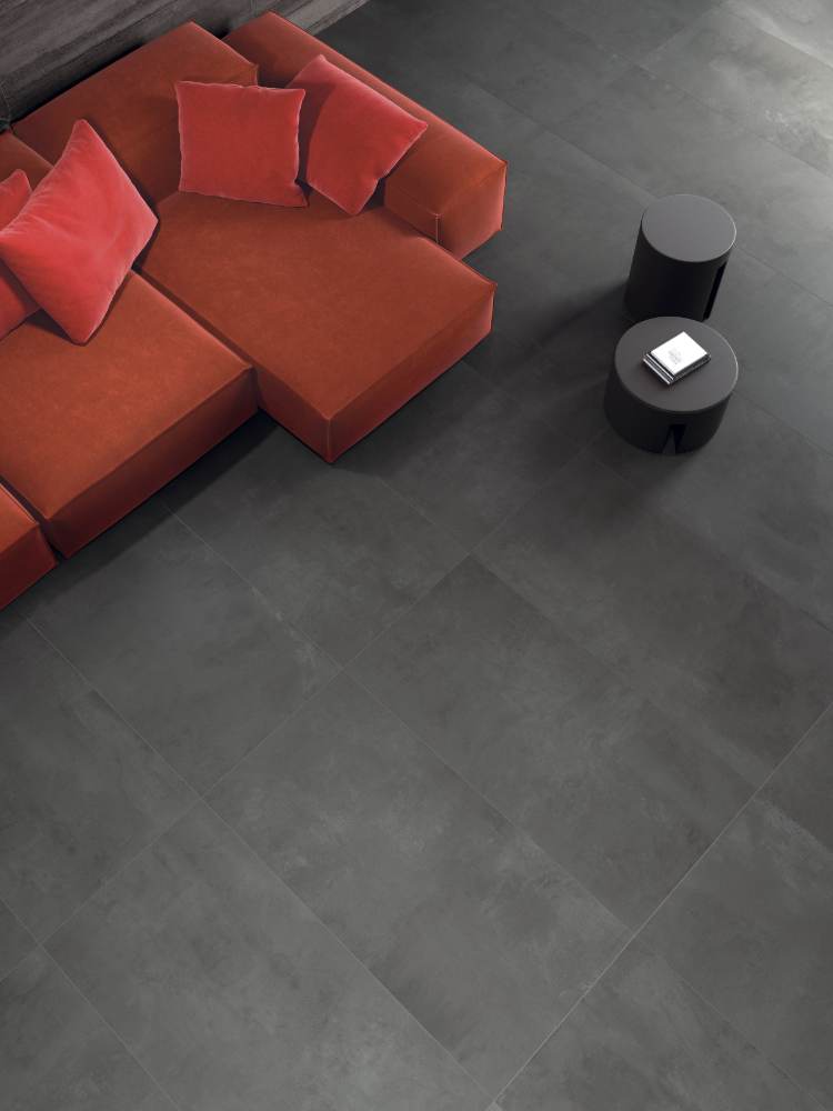 Concrete effect porcelain floor tile ABK LAB325 Base Pepper, 60x120 cm, 8.5 mm, natural matt, slip-resistant R10 – 4