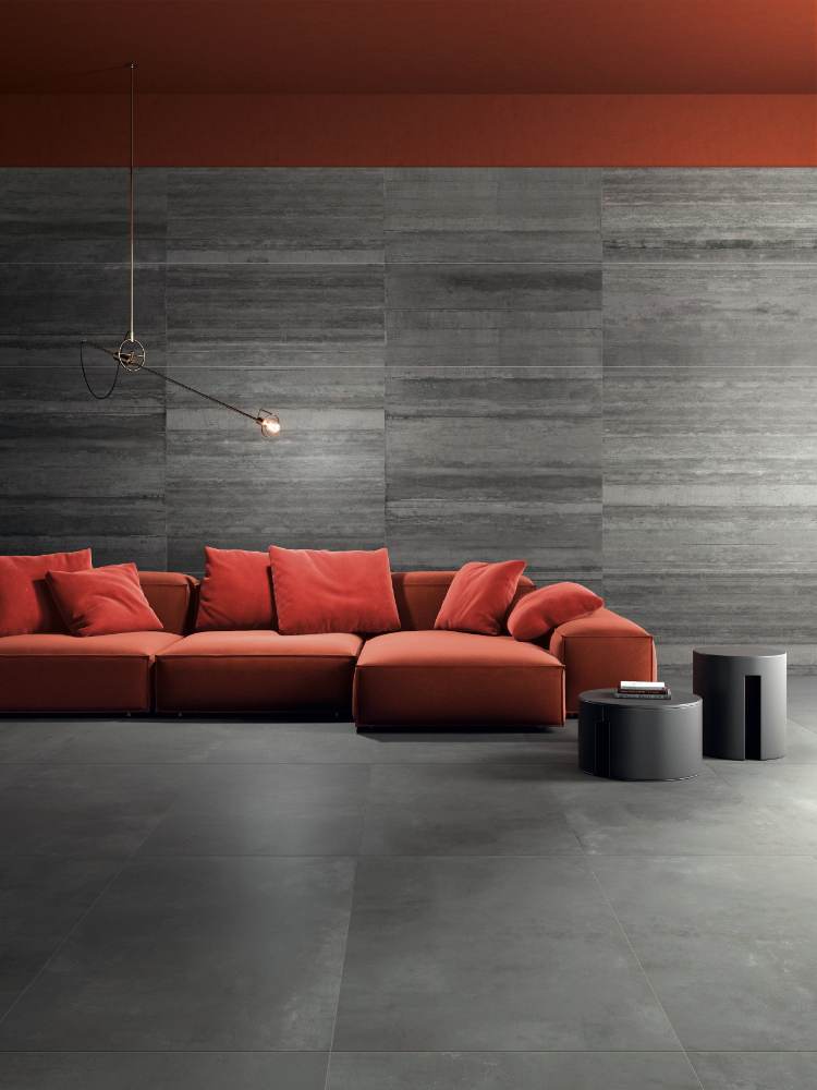 Concrete effect decorative porcelain tile ABK LAB325 Form Pepper, 60x120 cm, 8.5 mm, relief, matt – 3