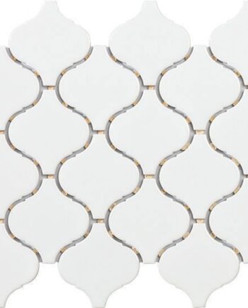 Ceramic mosaic Tech Flame White, 25x28 cm, white
