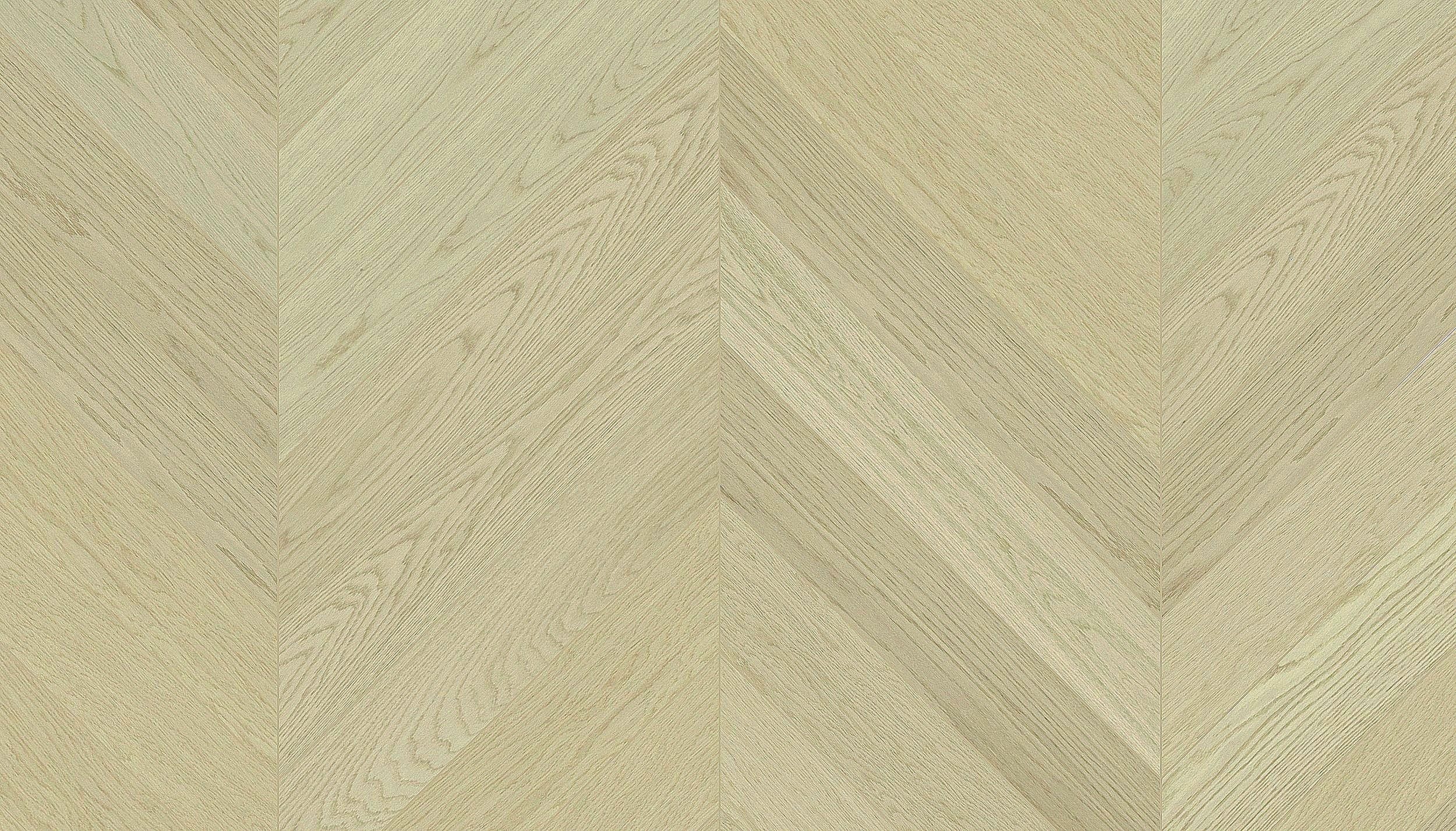 Chevron parquet oak natur brushed bevelled white matt lacquer