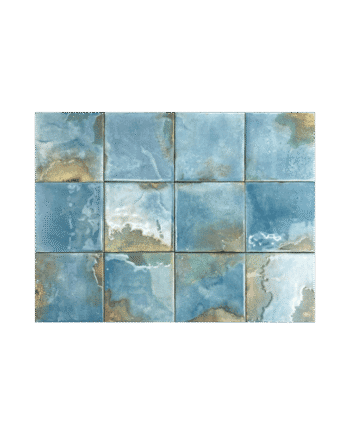 Coloured porcelain wall tile Dune Granadella Cielo, 11.5x11.5 cm, 9 mm, glossy, handmade effect