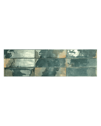 Coloured porcelain wall tile Dune Granadella Esmeralda, 6.4x22.3 cm, 9 mm, glossy, handmade effect