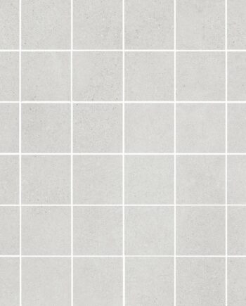 Concrete effect porcelain mosaic tile Tau Integra Pearl 5x5, 30x30 cm, pearl grey