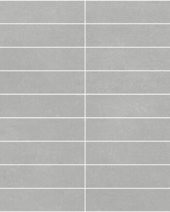 Concrete effect porcelain mosaic tile Tau Lema Silver 3x15, 30x30 cm, silver grey