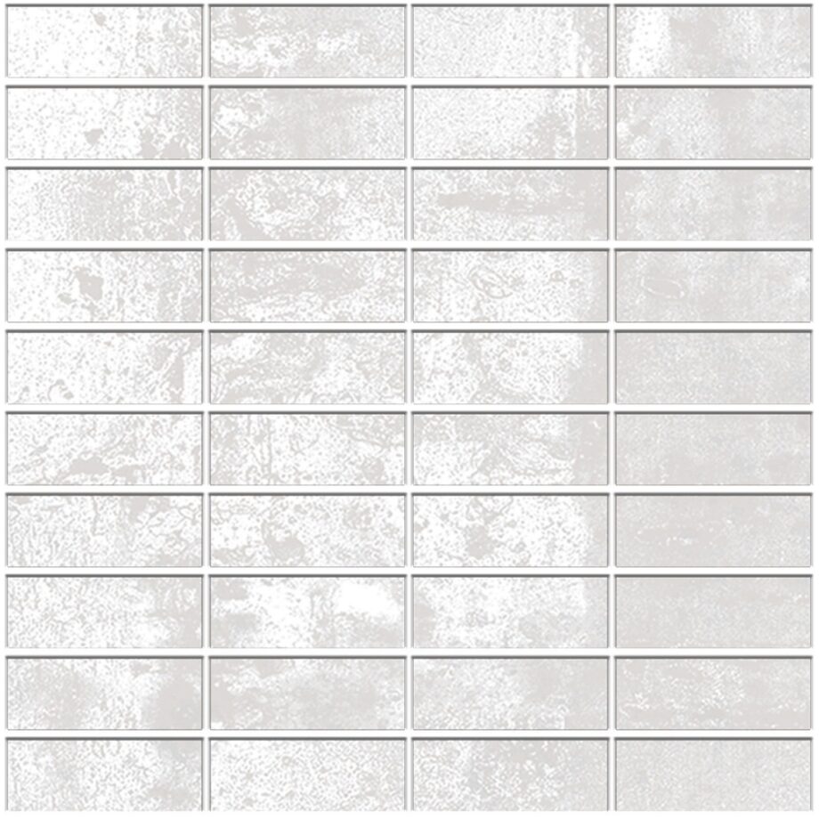 Corten steel-effect porcelain mosaic tile Tau Corten Blanco, 30×30 cm, white Corten steel-effect porcelain mosaic tile Tau Corten Blanco, 30x30 cm, white