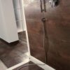 Corten steel-effect porcelain tile Tau Corten A, rust brown – view 4 Corten steel-effect porcelain mosaic tile Tau Corten A, 30x30 cm, rust brown – 4