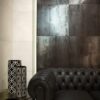 Corten steel-effect porcelain tile Tau Corten B, dark rust brown – view 2 Corten steel-effect porcelain mosaic tile Tau Corten B, 30x30 cm, dark rust brown – 2