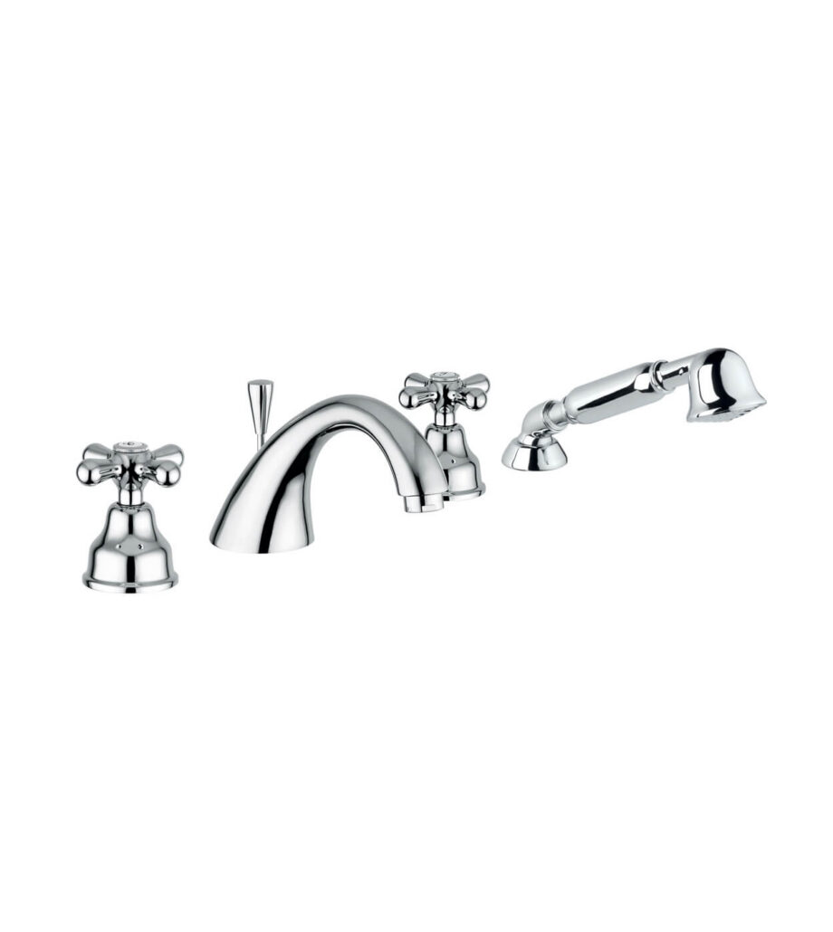 Deck-mounted bath mixer Emmevi Decò Classic 12120, 4 holes, chrome Deck-mounted bath mixer Emmevi Decò Classic 12120, 4 holes
