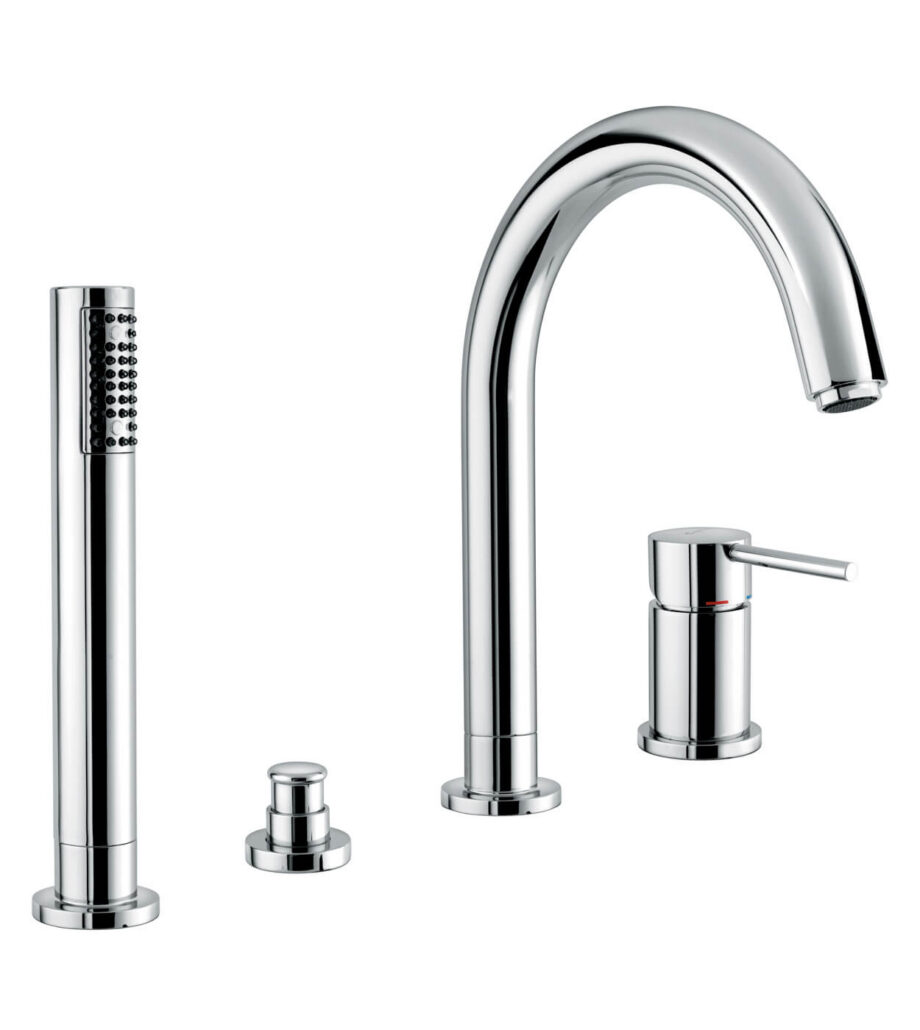 Deck-mounted bath mixer Emmevi Piper 45120, 4 holes, chrome Deck-mounted bath mixer Emmevi Piper 45120, 4 holes