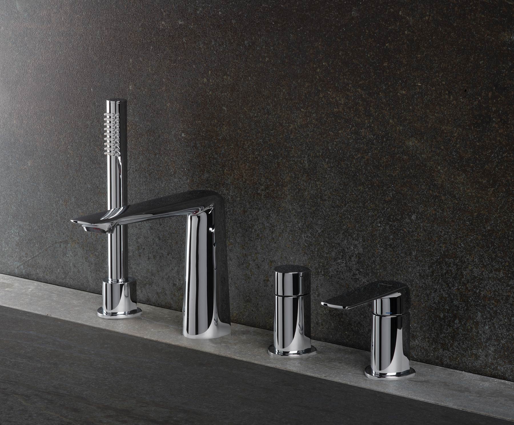 Deck-mounted bath mixer Emmevi Stele 99120, 4 holes – 2