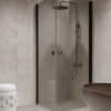 Shower enclosure Hietakari Forma 372, black frame, grey tinted glass Shower enclosure Hietakari Forma 372, black frame, grey tinted glass