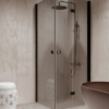 Shower enclosure Hietakari Forma 373, black frame, grey tinted glass Shower enclosure Hietakari Forma 373, black frame, grey tinted glass