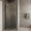 Alcove shower screen Hietakari Forma 462, aluminium frame, Chinchilla patterned glass Alcove shower screen Hietakari Forma 462, aluminium frame, Chinchilla patterned glass
