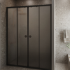 Alcove shower screen Hietakari Forma 464, black frame, grey satin glass Alcove shower screen Hietakari Forma 464, black frame, grey satin glass