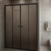 Alcove shower screen Hietakari Forma 464, black frame, brown satin glass Alcove shower screen Hietakari Forma 464, black frame, brown satin glass
