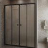 Alcove shower screen Hietakari Forma 464, black frame, super bright satin glass Alcove shower screen Hietakari Forma 464, black frame, super bright satin glass