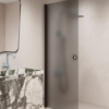 Hinged shower door Hietakari Forma 302, Cocoa frame, grey satin glass Hinged shower door Hietakari Forma 302, Cocoa frame, grey satin glass