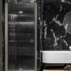 Folding shower door with wall magnet Hietakari Forma 383, Sand frame, reeded glass Folding shower door with wall magnet Hietakari Forma 383, Sand frame, reeded glass