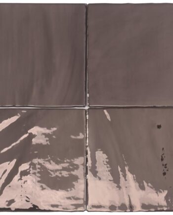Glossy copper metallic relief ceramic wall tile Dune Tabarca Copper Glossy, 15x15 cm, 9 mm