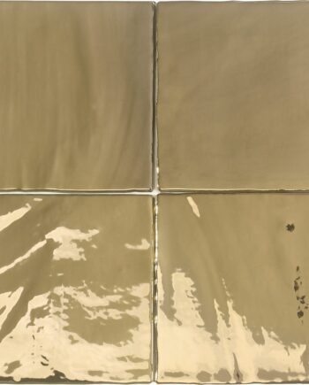 Glossy gold metallic relief ceramic wall tile Dune Tabarca Gold Glossy, 15x15 cm, 9 mm