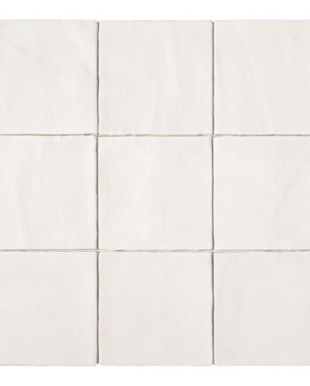 Handcrafted-look relief ceramic wall tile Dune Tabarca Blanco Mate, 15x15 cm, 9 mm, white