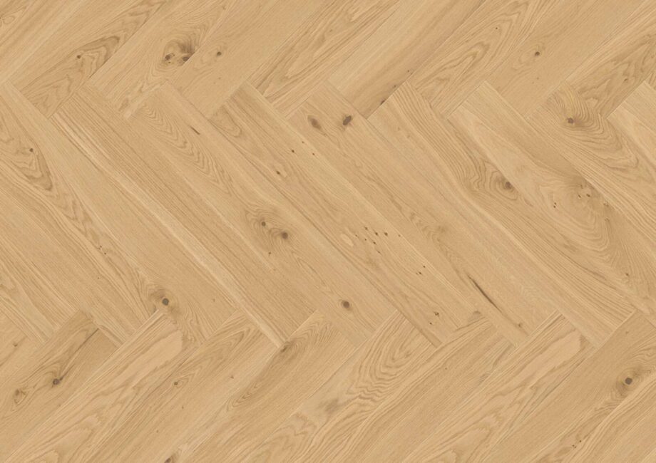 Herringbone Flooring Bauwerk Vectorpark Oak Crema 35 B-Protect sanded