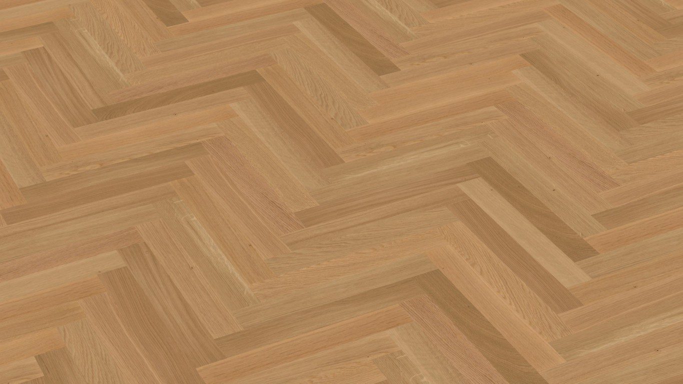 Herringbone parquet flooring Bauwerk Monopark Oak Natur 13 oil waxed