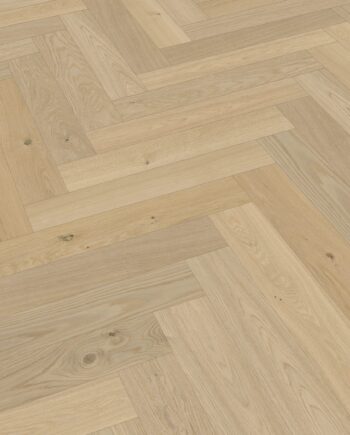 Herringbone parquet Meister Lindura Classic Alabaster Oak, brushed, ultra matt lacquered