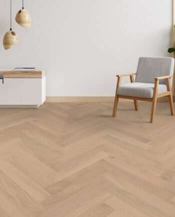Herringbone parquet Oak NAC, 4 sides beveled, brushed, matt lacquered