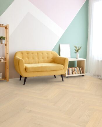 Herringbone parquet Oak QUA, 4 sides beveled, brushed, matt lacquered