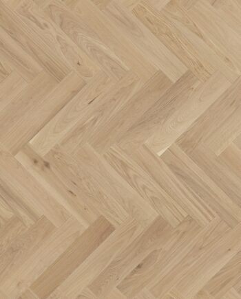 Herringbone parquet oak, Tarkett, Segno Oak Blonde, brushed, beveled, hardwax oil, left modular