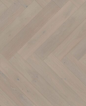 Herringbone Parquet Oak ter Hürne Light Grey, brushed, bevelled, extra matt lacquer