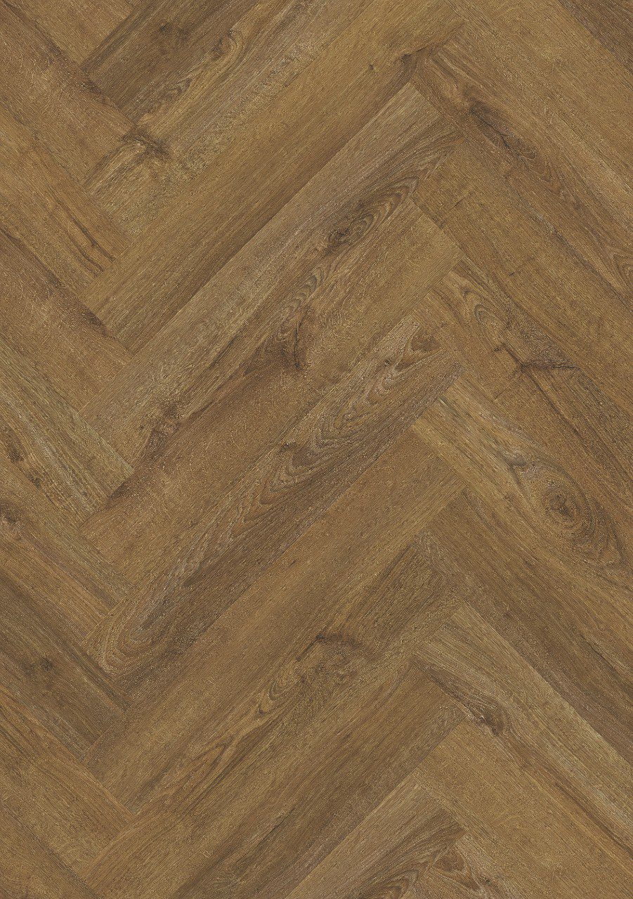 Herringbone Vinyl floor LVT Quick-Step Pristine Fall Oak Brown