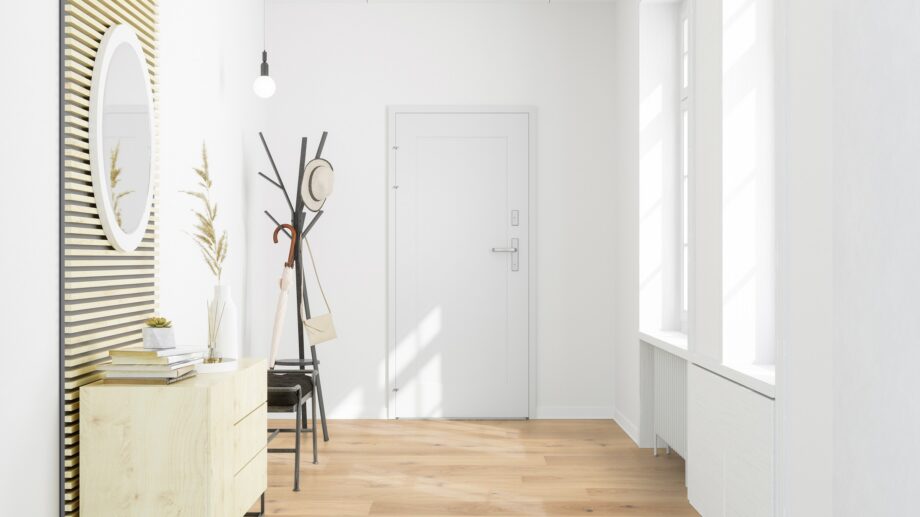 Tammeparkett Tarkett Grace White Canvas Plank esikus
