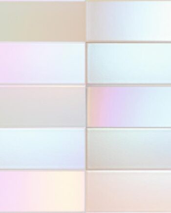 Iridescent ceramic wall tile Dune Flat Iris Satin, 7.5x30 cm, 8 mm, pearlescent