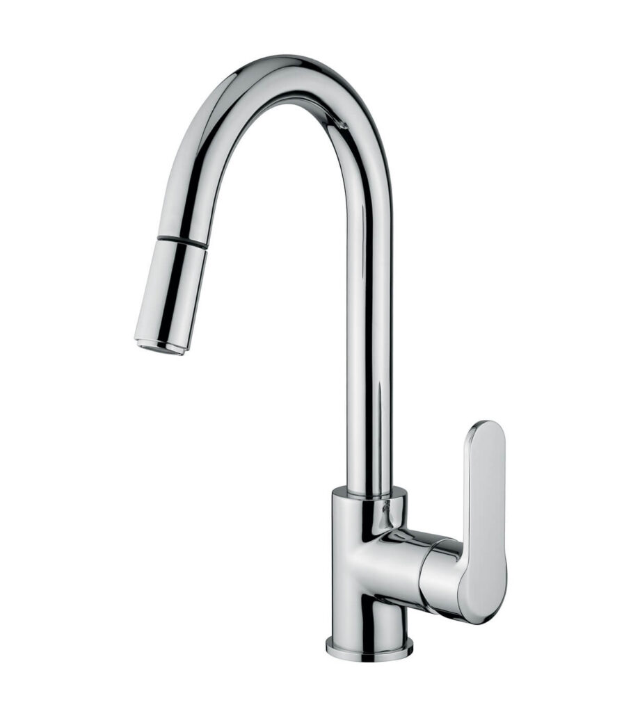 Kitchen mixer Emmevi Nefer 77066ND with pull-out spray, low pressure, chrome Kitchen mixer Emmevi Nefer 77066ND with pull-out spray, low pressure