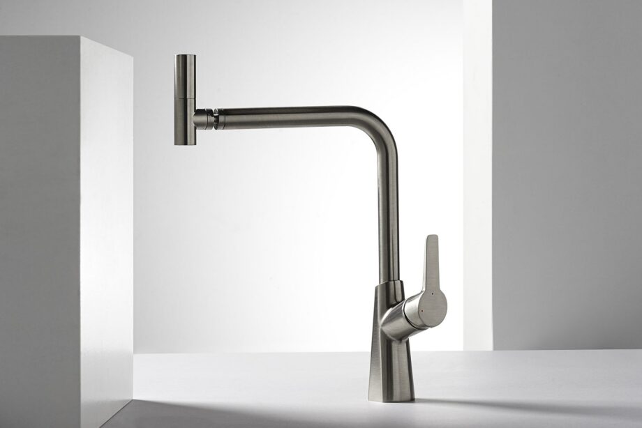 Kitchen mixer Emmevi Nicla 89078ES, tall L-shaped spout, brushed chrome Kitchen mixer Emmevi Nicla 89078ES, tall L-shaped spout – 2
