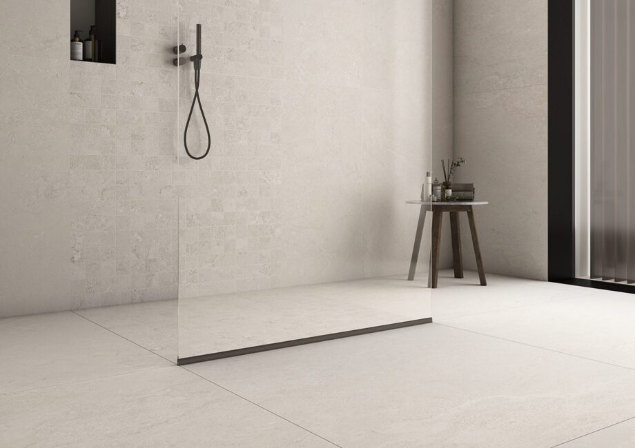 Stone-effect Tau Dorset White, white – view 3 Stone-effect matt porcelain floor tile Tau Dorset White, 60x60 cm, 9 mm, white, rectified – 3