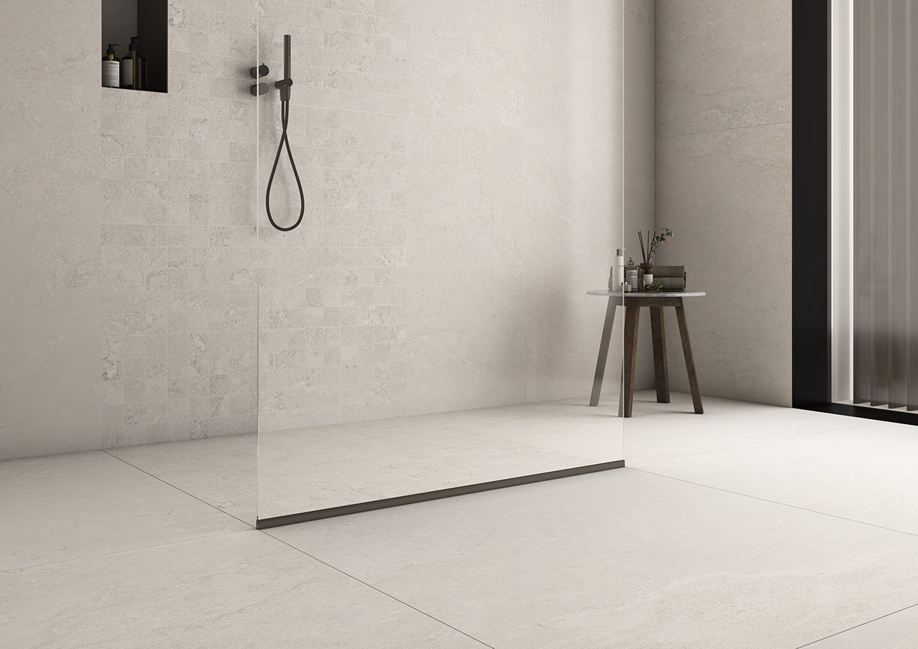 Stone-effect matt porcelain floor tile Tau Dorset White, 60x60 cm, 9 mm, white, rectified – 3