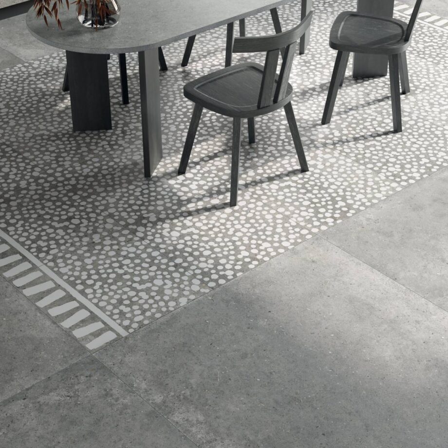 Stone effect porcelain ABK Poetry Stone Grey – view 3 Stone effect outdoor porcelain tile ABK Poetry Stone Pirenei Grey, 80x80 cm, 20 mm, outdoor, slip-resistant R11 – 4