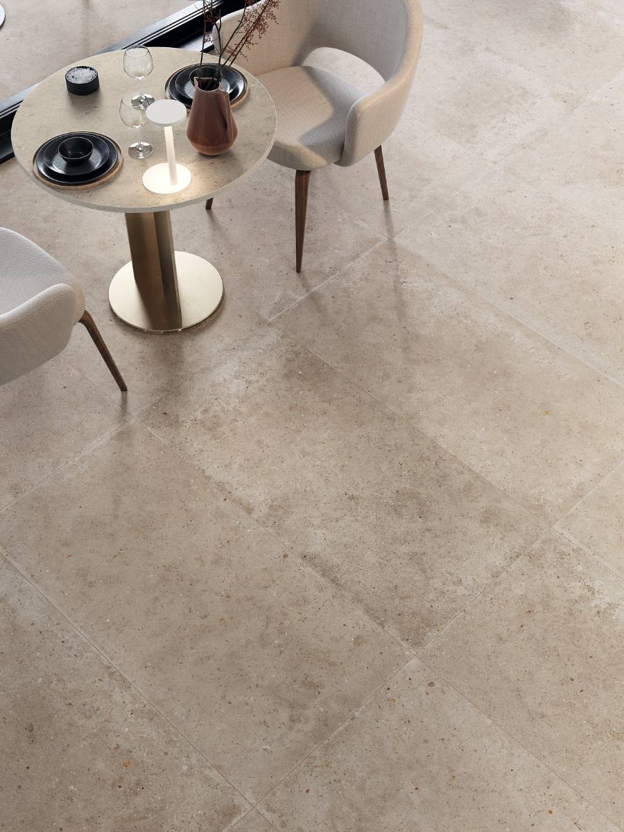 Stone effect outdoor porcelain tile ABK Poetry Stone Pirenei Ecru, 60x120 cm, 20 mm, outdoor, slip-resistant R11 – 4