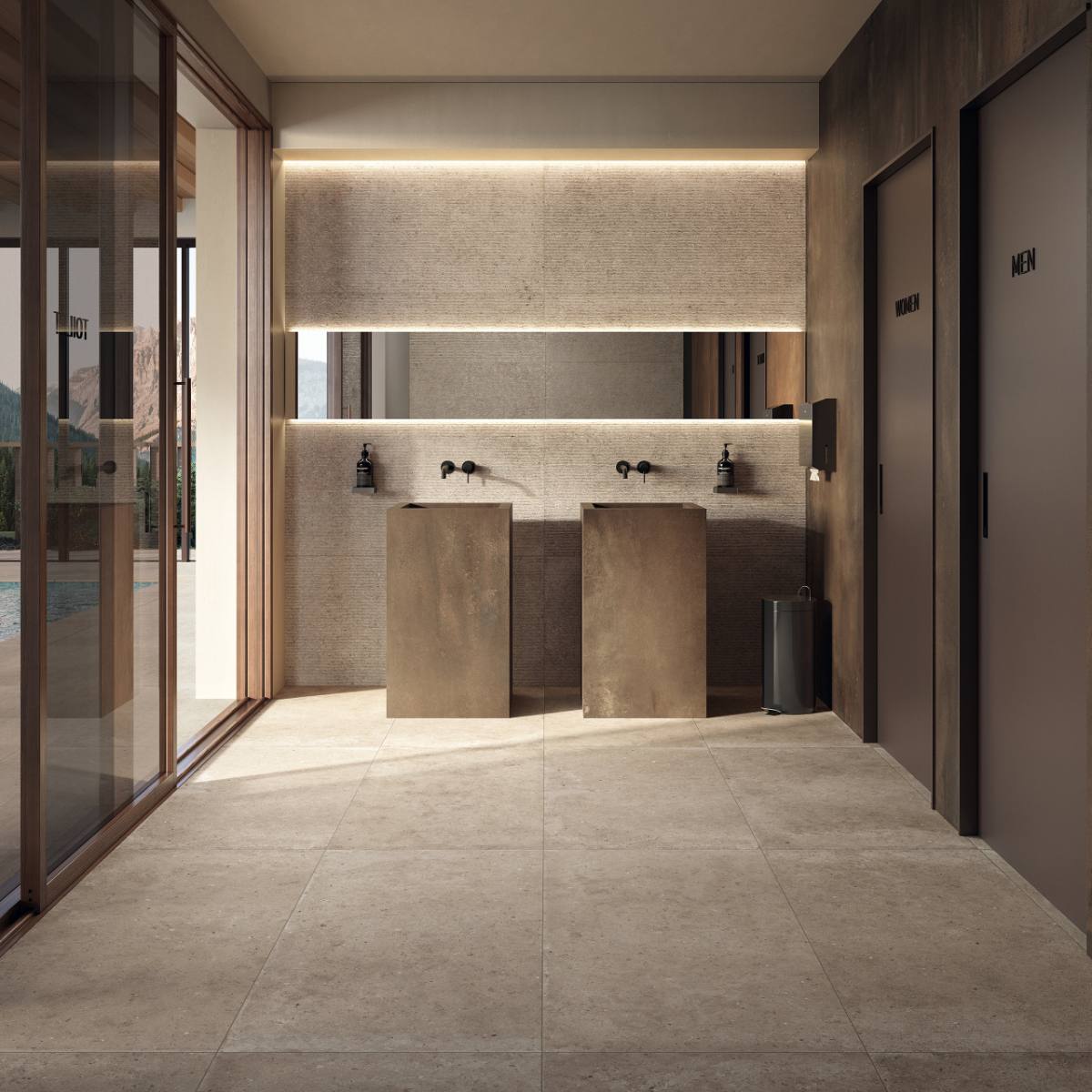 Stone effect outdoor porcelain tile ABK Poetry Stone Pirenei Ecru, 60x120 cm, 20 mm, outdoor, slip-resistant R11 – 5